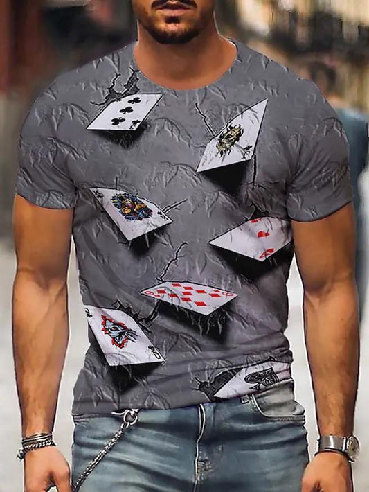 New Men's T Shirt 3D Print Graphic Short Sleeve Daily Tops Round Neck